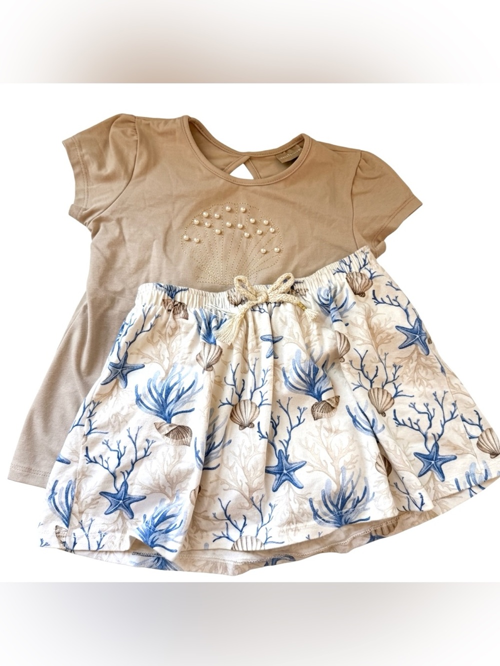 MILON Girls 2 Piece Seashell Skirt Skort Set